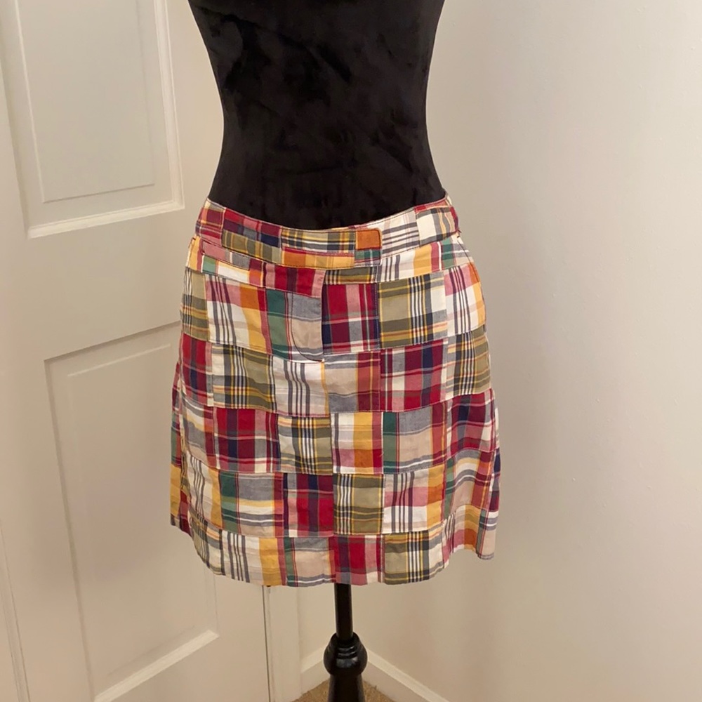 Madras plaid skirt
